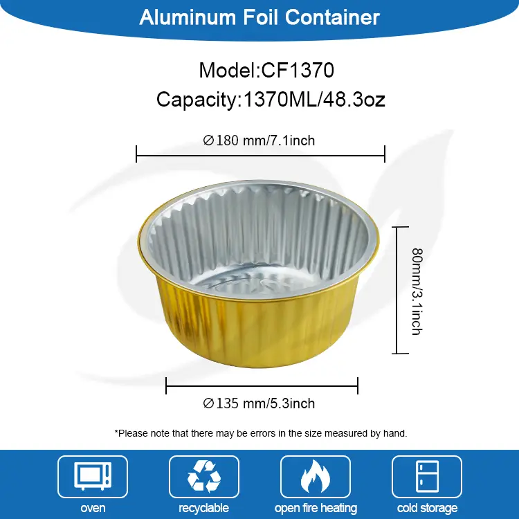 పునర్వినియోగపరచలేని బేకింగ్ ట్రే డైనింగ్ గోల్డెన్ అల్యూమినియం రేకు కంటైనర్లు