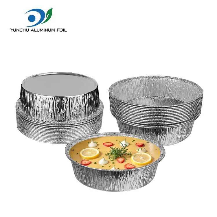 రౌండ్ ఎయిర్ ఫ్రైయర్ సిల్వర్ అల్యూమినియం రేకు కంటైనర్లు రౌండ్ ఎయిర్ ఫ్రైయర్ సిల్వర్ అల్యూమినియం రేకు కంటైనర్లు