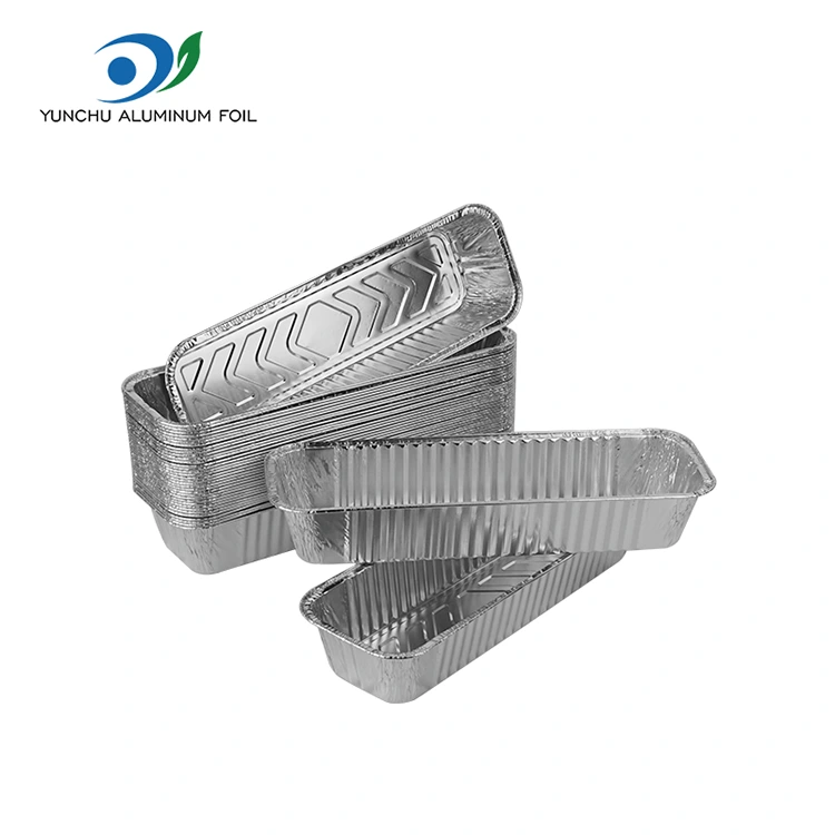 దీర్ఘచతురస్రాకార బేకింగ్ బార్బెక్యూ సిల్వర్ అల్యూమినియం రేకు కంటైనర్లు దీర్ఘచతురస్రాకార బేకింగ్ బార్బెక్యూ సిల్వర్ అల్యూమినియం రేకు కంటైనర్లు