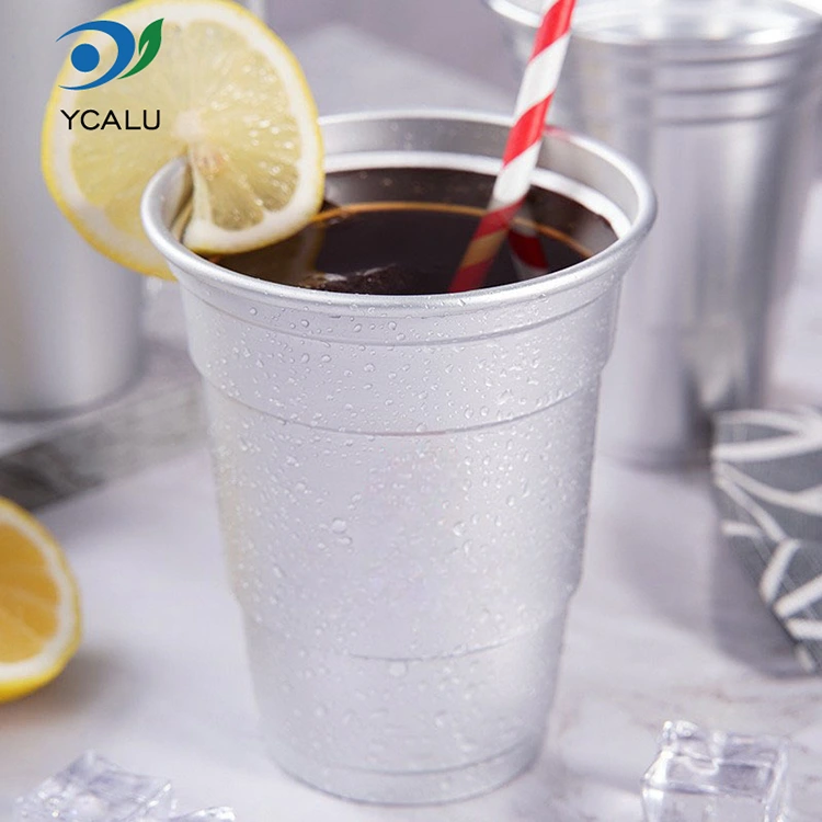 16oz డిస్పోజబుల్ కస్టమ్ అల్యూమినియం ఫాయిల్ డ్రింక్ కప్