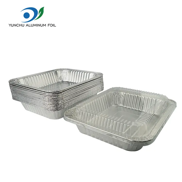 దీర్ఘచతురస్రాకార టేకావే టర్కీ ప్లేట్ సిల్వర్ అల్యూమినియం రేకు కంటైనర్లు