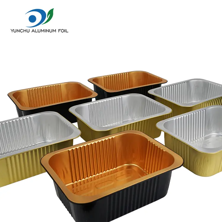 పునర్వినియోగపరచలేని సీల్స్ స్క్వేర్ అల్యూమినియం రేకు కంటైనర్లు