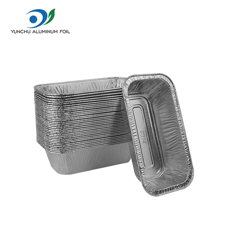 దీర్ఘచతురస్రాకార ఎయిర్ ఫ్రైయర్ బేకింగ్ సిల్వర్ అల్యూమినియం రేకు కంటైనర్లు