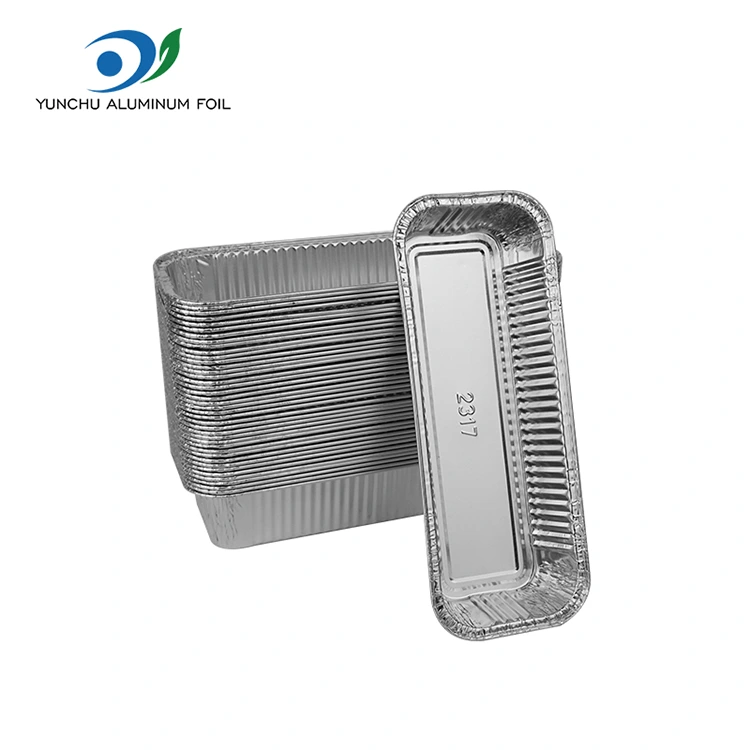 దీర్ఘచతురస్రాకార బాగెట్స్ సిల్వర్ అల్యూమినియం రేకు కంటైనర్లు