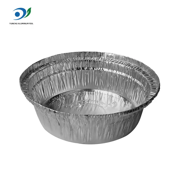 రౌండ్ ఎయిర్ ఫ్రైయర్ క్యాటరింగ్ సిల్వర్ అల్యూమినియం రేకు కంటైనర్లు