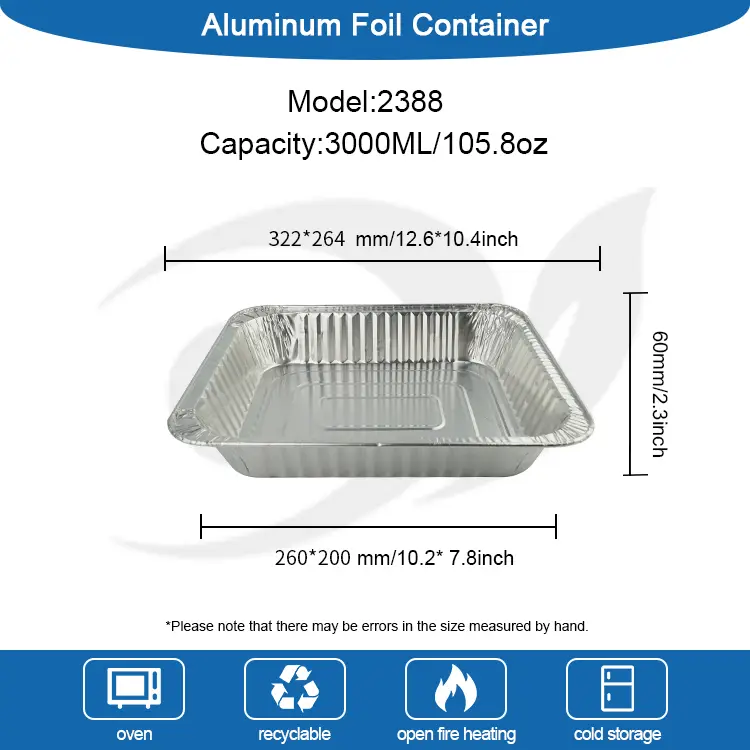 దీర్ఘచతురస్రాకార టేకావే టర్కీ ప్లేట్ సిల్వర్ అల్యూమినియం రేకు కంటైనర్లు