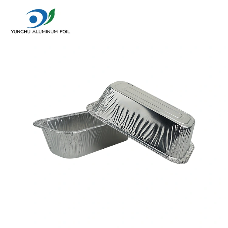 దీర్ఘచతురస్రాకార ఎయిర్ ఫ్రైయర్ బేకింగ్ సిల్వర్ అల్యూమినియం రేకు కంటైనర్లు