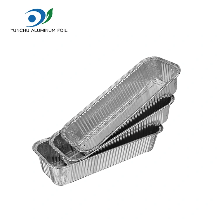 దీర్ఘచతురస్రాకార బాగెట్స్ సిల్వర్ అల్యూమినియం రేకు కంటైనర్లు