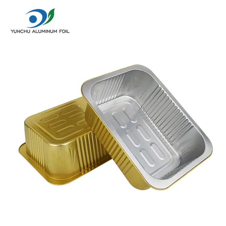 పునర్వినియోగపరచలేని సీల్స్ స్క్వేర్ అల్యూమినియం రేకు కంటైనర్లు