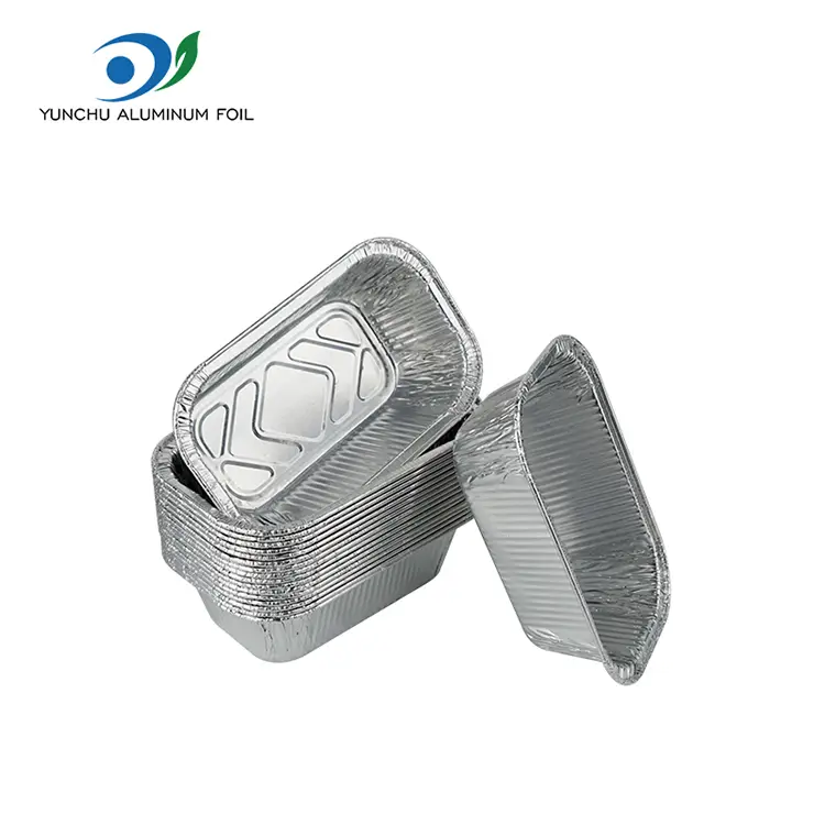 స్క్వేర్ ఎయిర్ ఫ్రైయర్ క్యాటరింగ్ సిల్వర్ అల్యూమినియం రేకు కంటైనర్లు