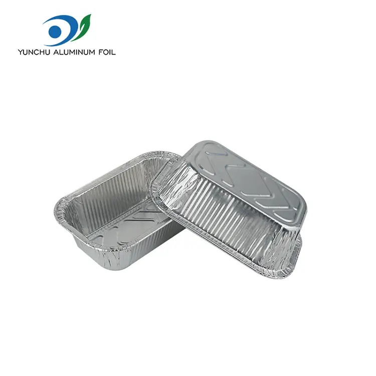 స్క్వేర్ ఎయిర్ ఫ్రైయర్ క్యాటరింగ్ సిల్వర్ అల్యూమినియం రేకు కంటైనర్లు