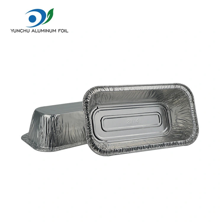 దీర్ఘచతురస్రాకార ఎయిర్ ఫ్రైయర్ బేకింగ్ సిల్వర్ అల్యూమినియం రేకు కంటైనర్లు