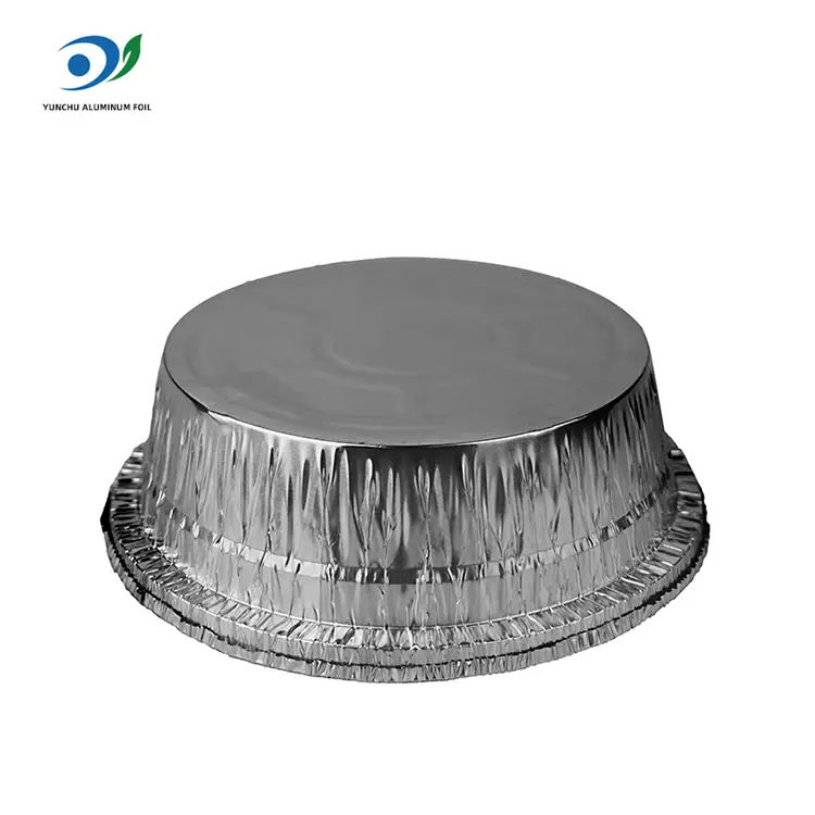 రౌండ్ ఎయిర్ ఫ్రైయర్ క్యాటరింగ్ సిల్వర్ అల్యూమినియం రేకు కంటైనర్లు