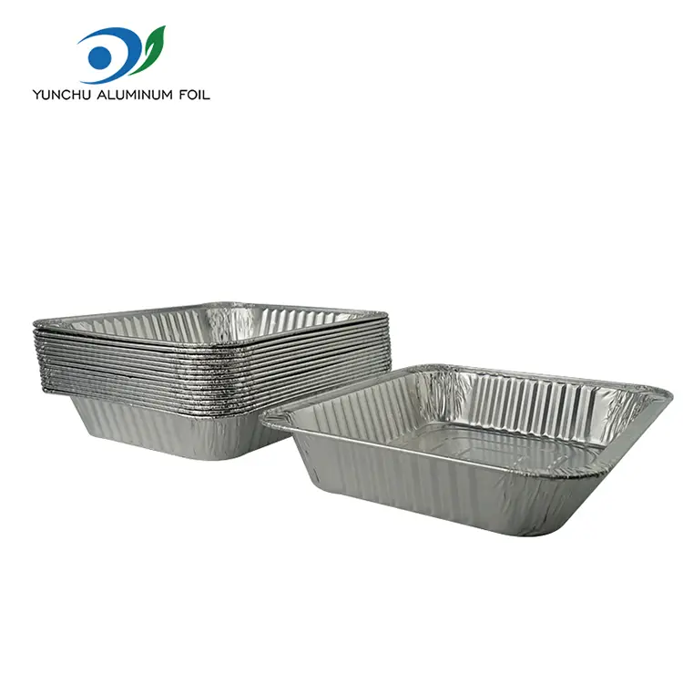 దీర్ఘచతురస్రాకార టేకావే టర్కీ ప్లేట్ సిల్వర్ అల్యూమినియం రేకు కంటైనర్లు