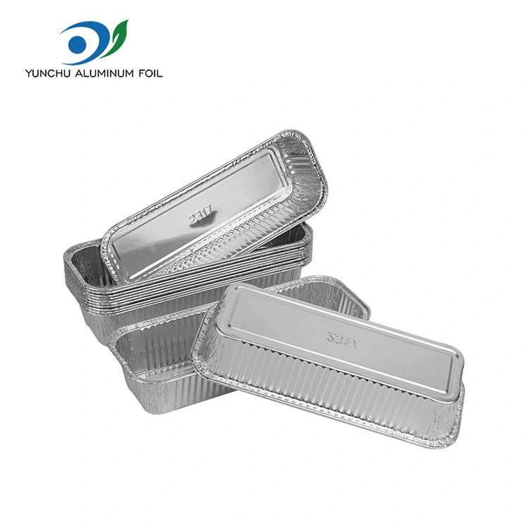 దీర్ఘచతురస్రాకార బాగెట్స్ సిల్వర్ అల్యూమినియం రేకు కంటైనర్లు