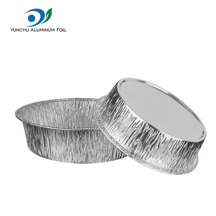 రౌండ్ ఎయిర్ ఫ్రైయర్ సిల్వర్ అల్యూమినియం రేకు కంటైనర్లు