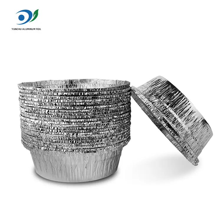 రౌండ్ ఎయిర్ ఫ్రైయర్ క్యాటరింగ్ సిల్వర్ అల్యూమినియం రేకు కంటైనర్లు