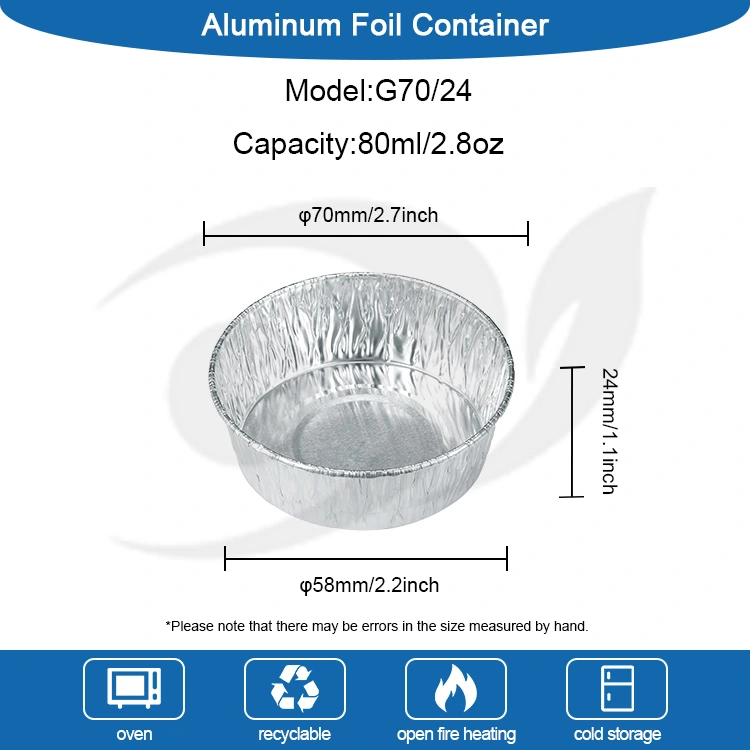 కేక్ బేకింగ్ కప్ సిల్వర్ అల్యూమినియం రేకు ఆహార కంటైనర్