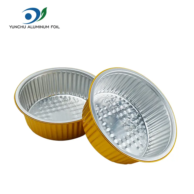 పునర్వినియోగపరచలేని బేకింగ్ ట్రేలు రౌండ్ అల్యూమినియం రేకు కంటైనర్లు