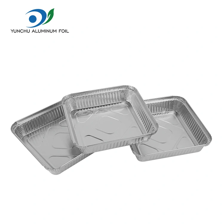 పునర్వినియోగపరచలేని BBQ స్కేవర్స్ సిల్వర్ అల్యూమినియం రేకు కంటైనర్లు