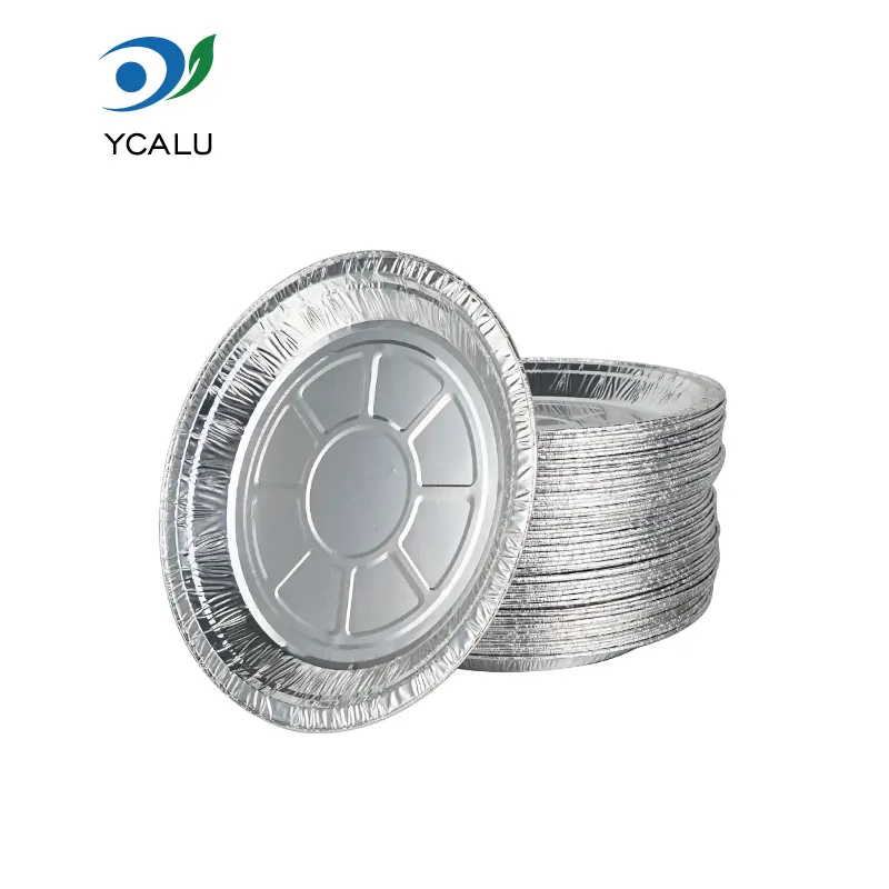 డిస్పోజబుల్ డిస్క్ ఎయిర్ ఫ్రైయర్ సిల్వర్ అల్యూమినియం ఫాయిల్ ఫుడ్ కంటైనర్లు