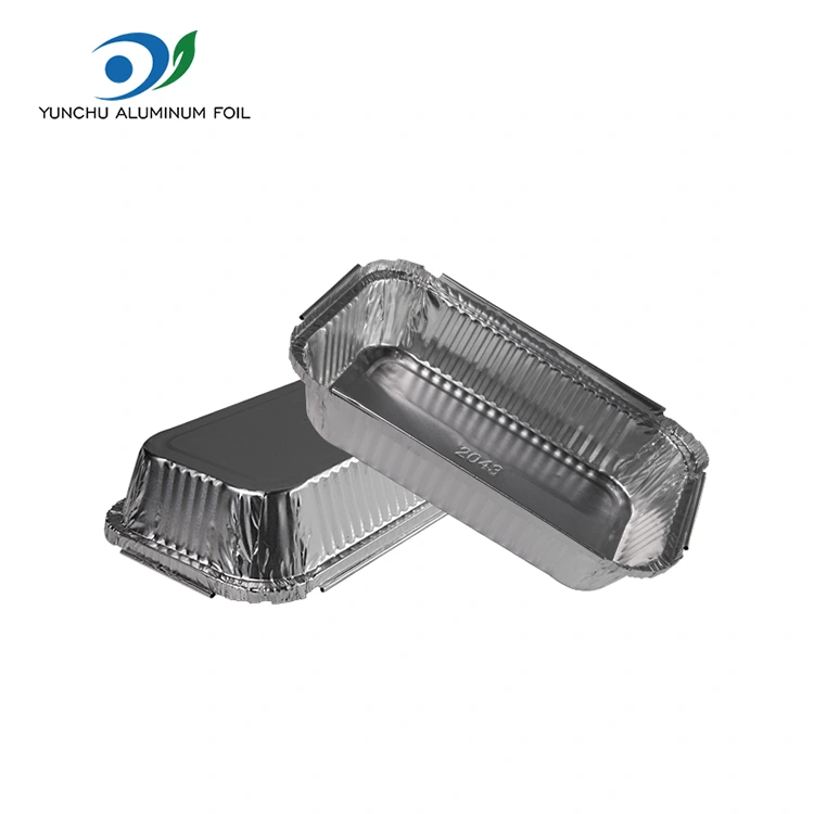 పునర్వినియోగపరచలేని ఫాస్ట్ ఫుడ్ బాక్స్ బార్బెక్యూ సిల్వర్ అల్యూమినియం రేకు కంటైనర్లు