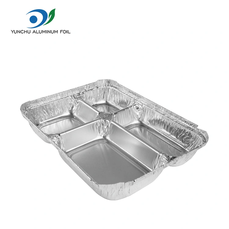 పునర్వినియోగపరచలేని మల్టీ-కంపార్ట్మెంట్ ఫాస్ట్ ఫుడ్ సిల్వర్ అల్యూమినియం రేకు కంటైనర్లు