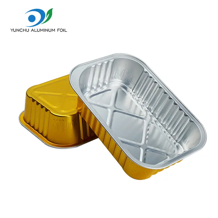 పునర్వినియోగపరచలేని దీర్ఘచతురస్రాకార గ్రిల్ అల్యూమినియం రేకు కంటైనర్లు