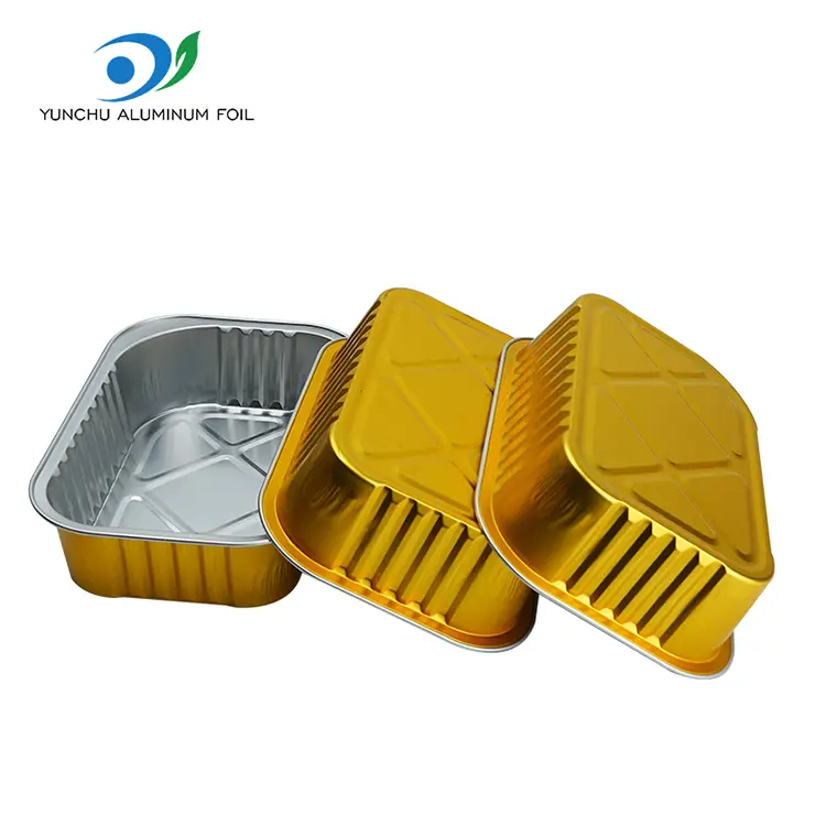 పునర్వినియోగపరచలేని దీర్ఘచతురస్రాకార గ్రిల్ అల్యూమినియం రేకు కంటైనర్లు