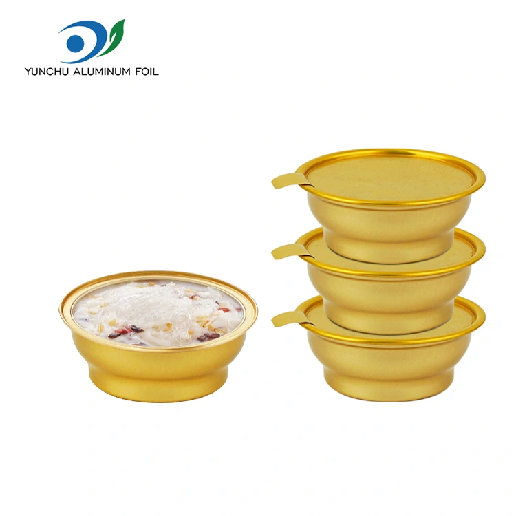 పునర్వినియోగపరచలేని రౌండ్ టేకావే బాక్స్ చిన్న గోల్డెన్ బౌల్ అల్యూమినియం రేకు కంటైనర్లు పునర్వినియోగపరచలేని రౌండ్ టేకావే బాక్స్ చిన్న గోల్డెన్ బౌల్ అల్యూమినియం రేకు కంటైనర్లు