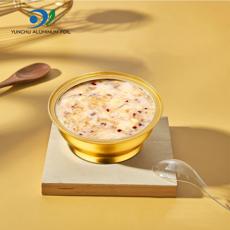 పునర్వినియోగపరచలేని రౌండ్ టేకావే బాక్స్ చిన్న గోల్డెన్ బౌల్ అల్యూమినియం రేకు కంటైనర్లు