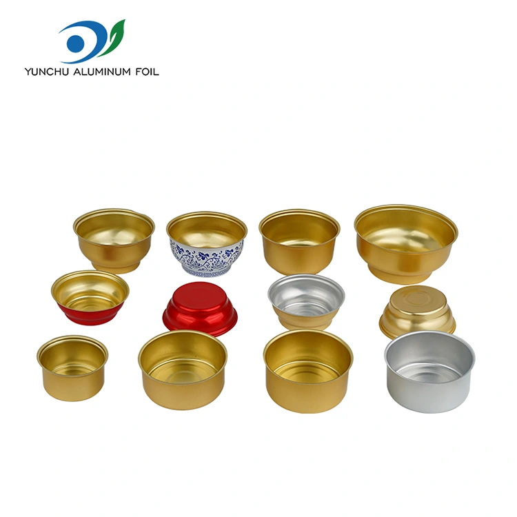 పునర్వినియోగపరచలేని రౌండ్ టేకావే బాక్స్ చిన్న గోల్డెన్ బౌల్ అల్యూమినియం రేకు కంటైనర్లు