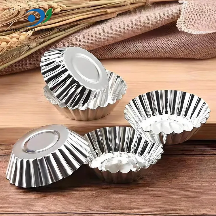 గుడ్డు టార్ట్ టోస్ట్ బేకింగ్ సిల్వర్ అల్యూమినియం రేకు ఆహార కంటైనర్