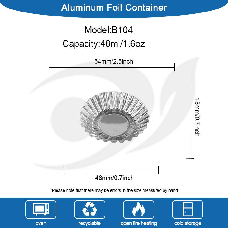 గుడ్డు టార్ట్ టోస్ట్ బేకింగ్ సిల్వర్ అల్యూమినియం రేకు ఆహార కంటైనర్