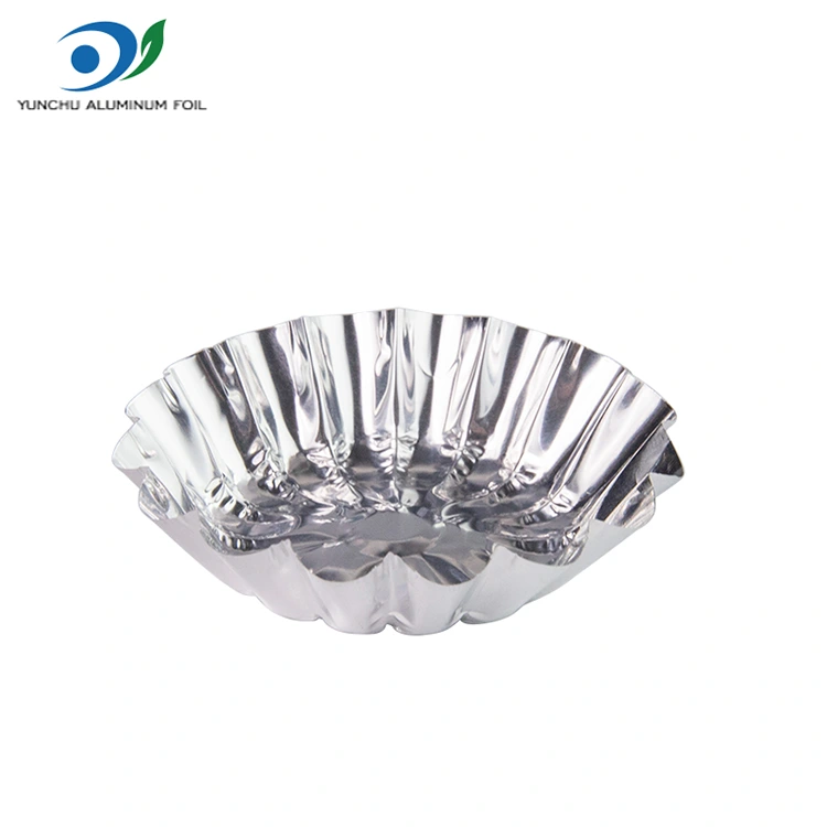 గుడ్డు టార్ట్లను ఎయిర్ ఫ్రైయర్ సిల్వర్ అల్యూమినియం రేకు ఆహార కంటైనర్లో కాల్చారు