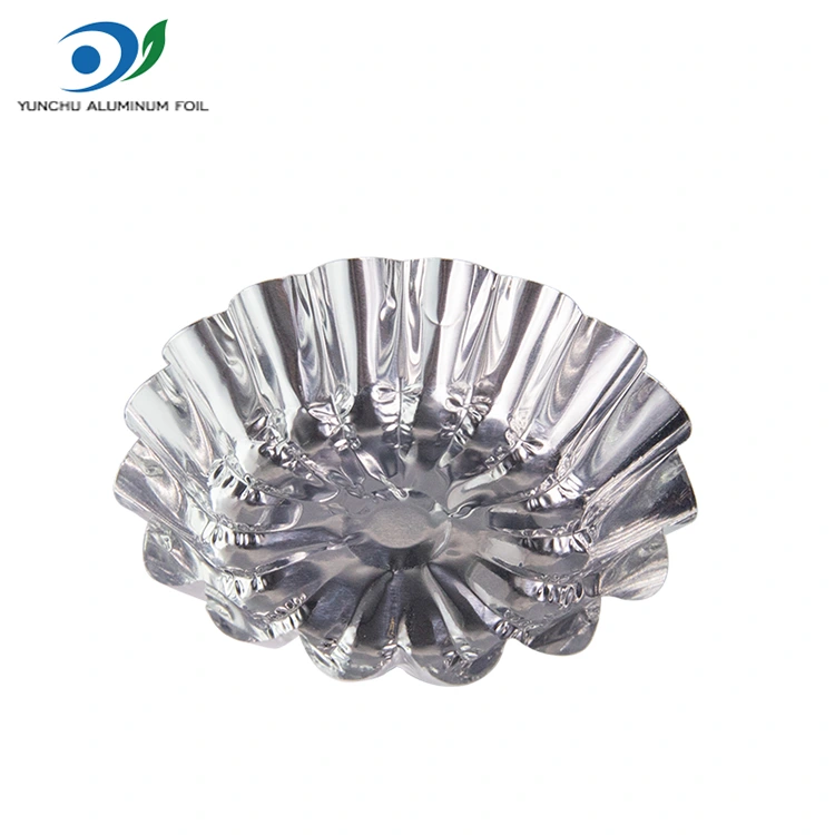 గుడ్డు టార్ట్లను ఎయిర్ ఫ్రైయర్ సిల్వర్ అల్యూమినియం రేకు ఆహార కంటైనర్లో కాల్చారు