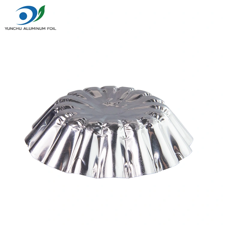 గుడ్డు టార్ట్లను ఎయిర్ ఫ్రైయర్ సిల్వర్ అల్యూమినియం రేకు ఆహార కంటైనర్లో కాల్చారు