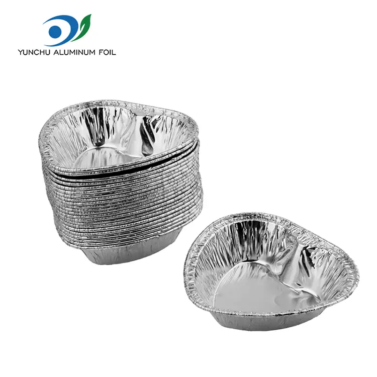 గుండె ఆకారంలో ఉన్న కేక్ ఎయిర్ ఫ్రైయర్ సిల్వర్ అల్యూమినియం రేకు కంటైనర్లు