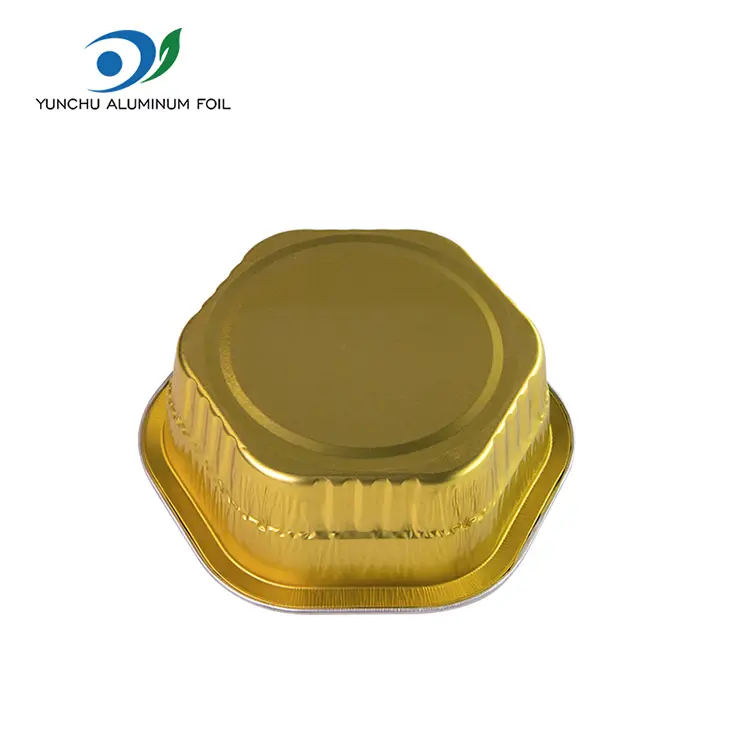 షట్కోణ టేకావే హీట్ సీల్డ్ స్మూత్వాల్ అల్యూమినియం రేకు కంటైనర్లు