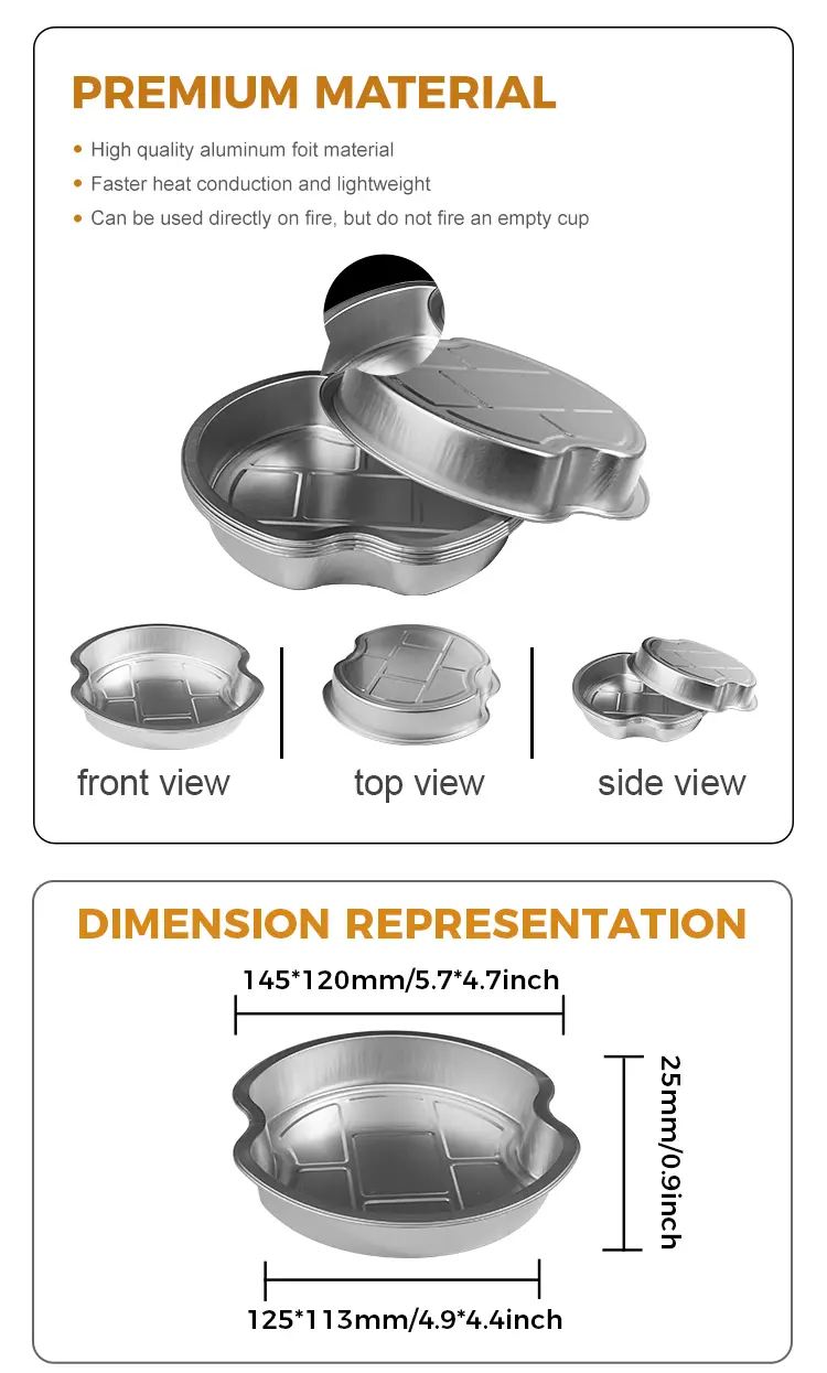 Disposable Tiered takeaways Round Aluminum Foil Containers