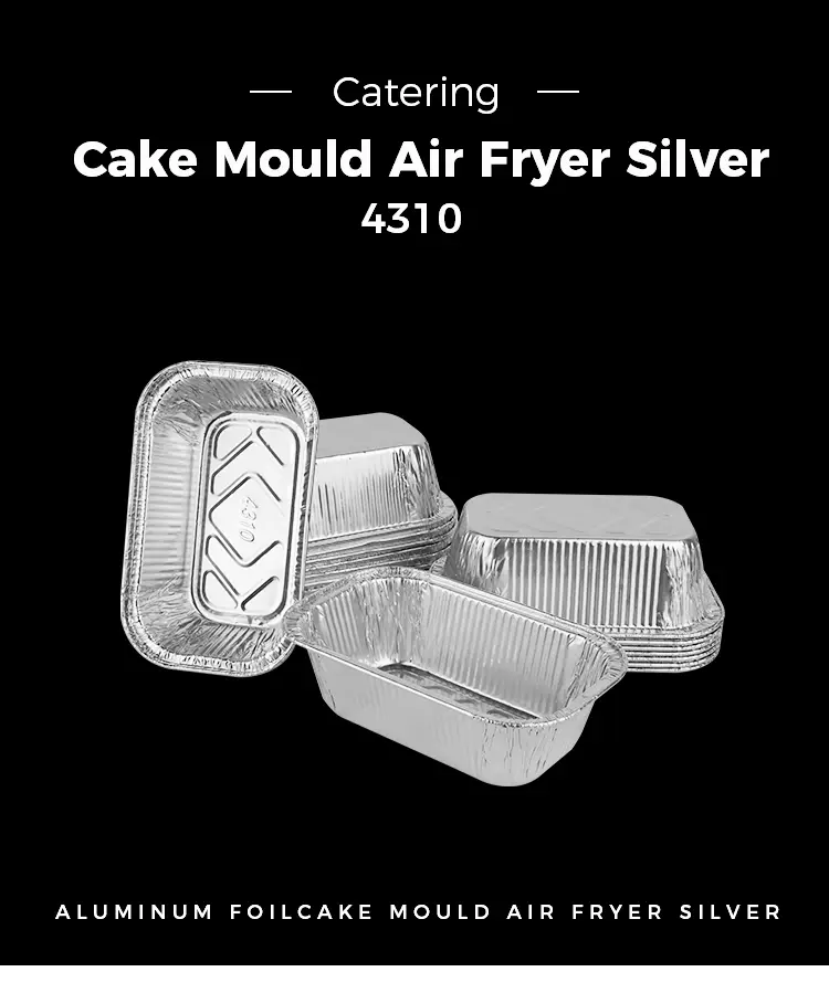 Square cake baking Silver Aluminum Foil Containerss