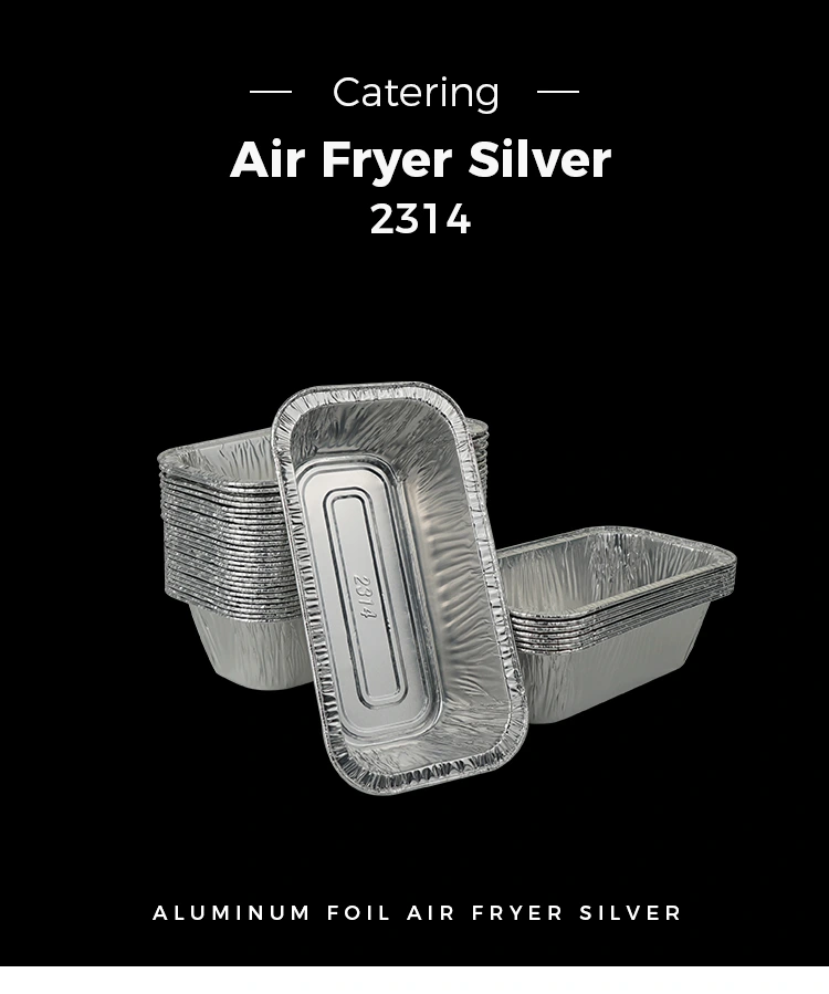 Rectangular air fryer baking Silver Aluminum Foil Containers