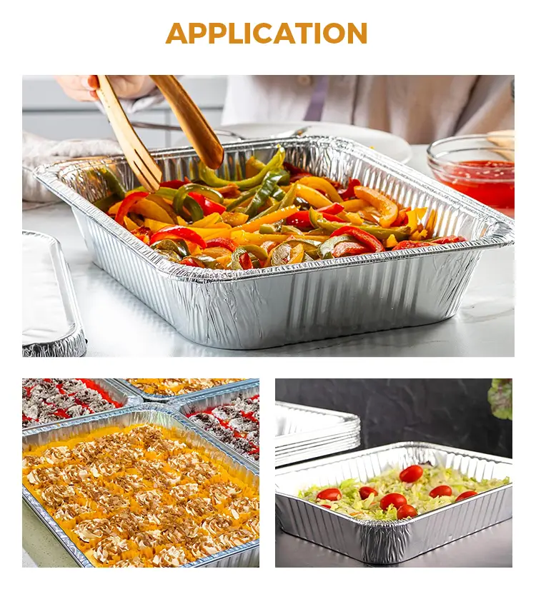 Large-capacity take-out baking tray Silver Aluminum Foil Containers