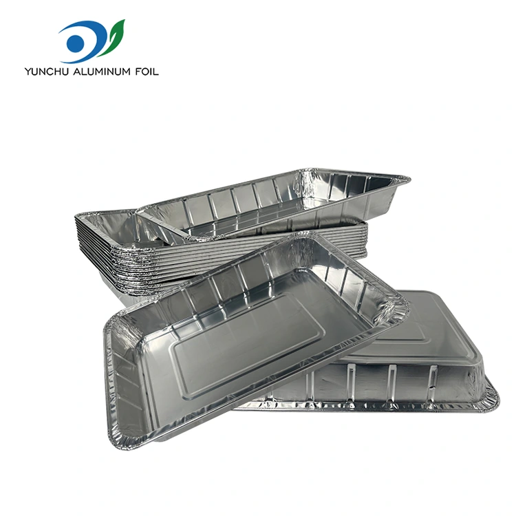 పెద్ద గ్రిల్డ్ ఫిష్ టేకావే సిల్వర్ అల్యూమినియం రేకు కంటైనర్లు