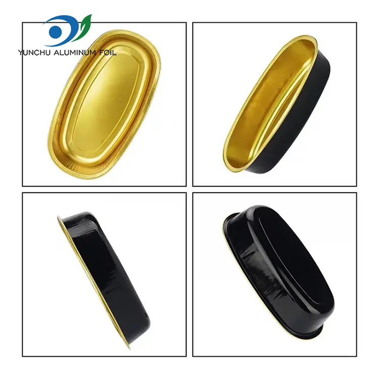 ఓవల్ కలర్ స్మూత్వాల్ అల్యూమినియం రేకు కంటైనర్లు