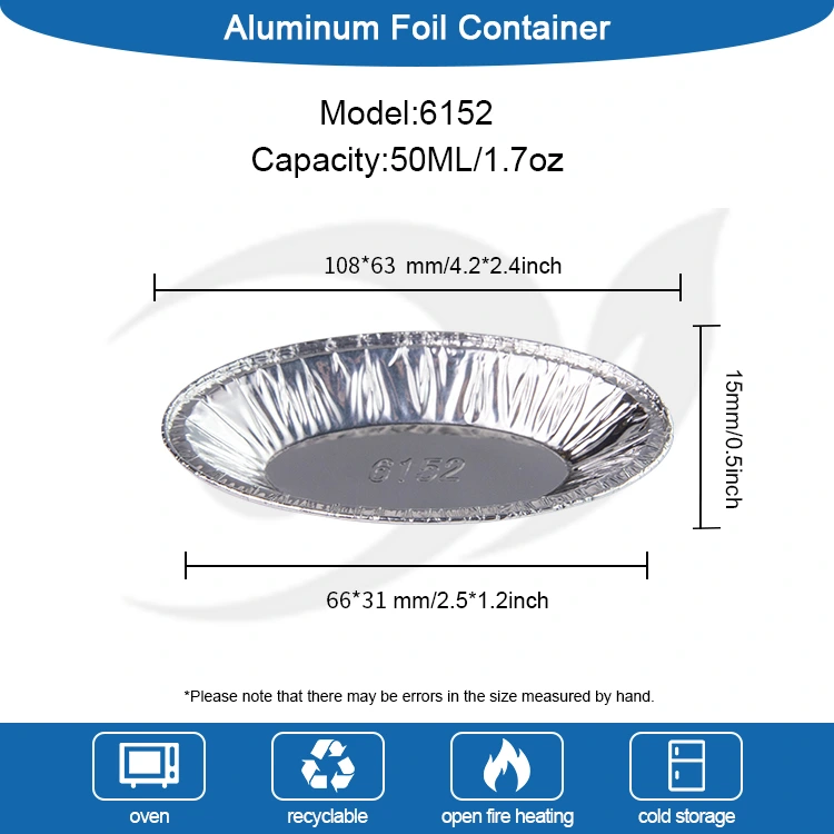 ఓవల్ గుడ్డు టార్ట్ సిల్వర్ అల్యూమినియం రేకు కంటైనర్లు