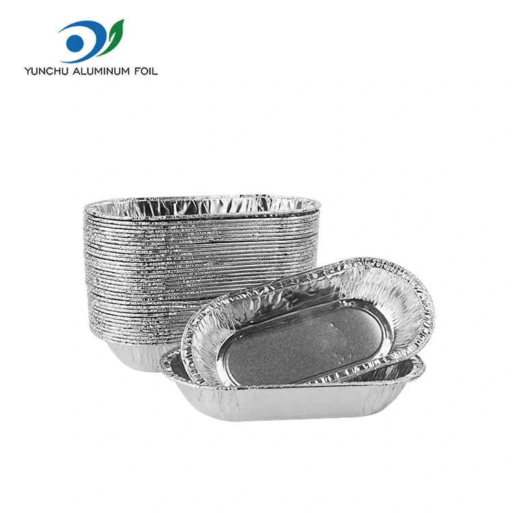 ఓవల్ రోస్ట్ సిల్వర్ అల్యూమినియం రేకు ఆహార కంటైనర్