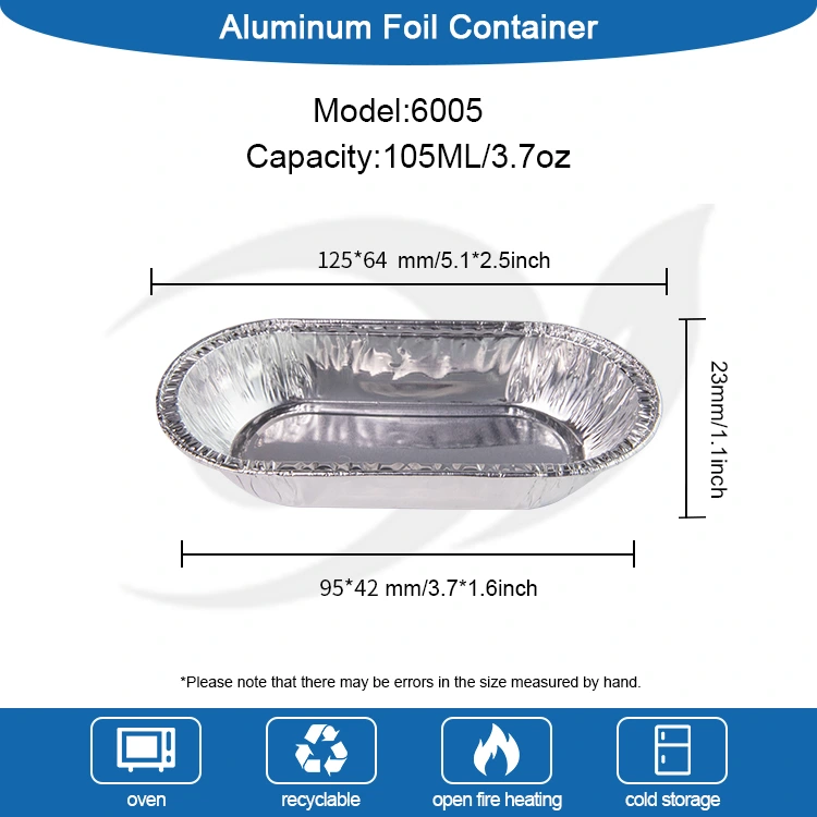ఓవల్ రోస్ట్ సిల్వర్ అల్యూమినియం రేకు ఆహార కంటైనర్
