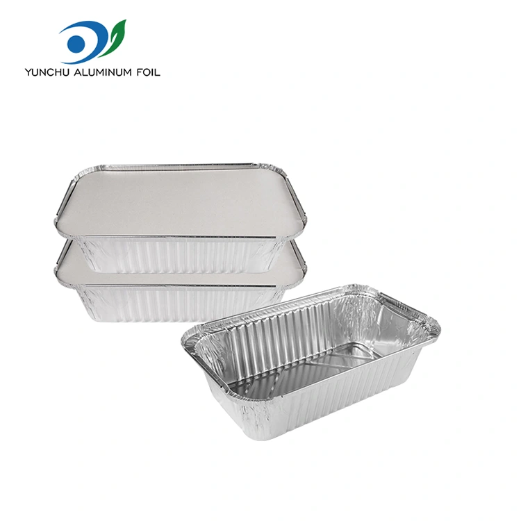 దీర్ఘచతురస్రాకార ఎయిర్ ఫ్రైయర్ ప్యాకింగ్ సిల్వర్ అల్యూమినియం రేకు కంటైనర్లు