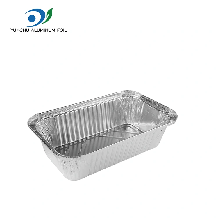 దీర్ఘచతురస్రాకార ఎయిర్ ఫ్రైయర్ ప్యాకింగ్ సిల్వర్ అల్యూమినియం రేకు కంటైనర్లు